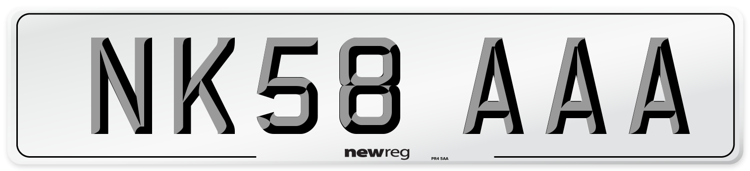 NK58 AAA Number Plate from New Reg
